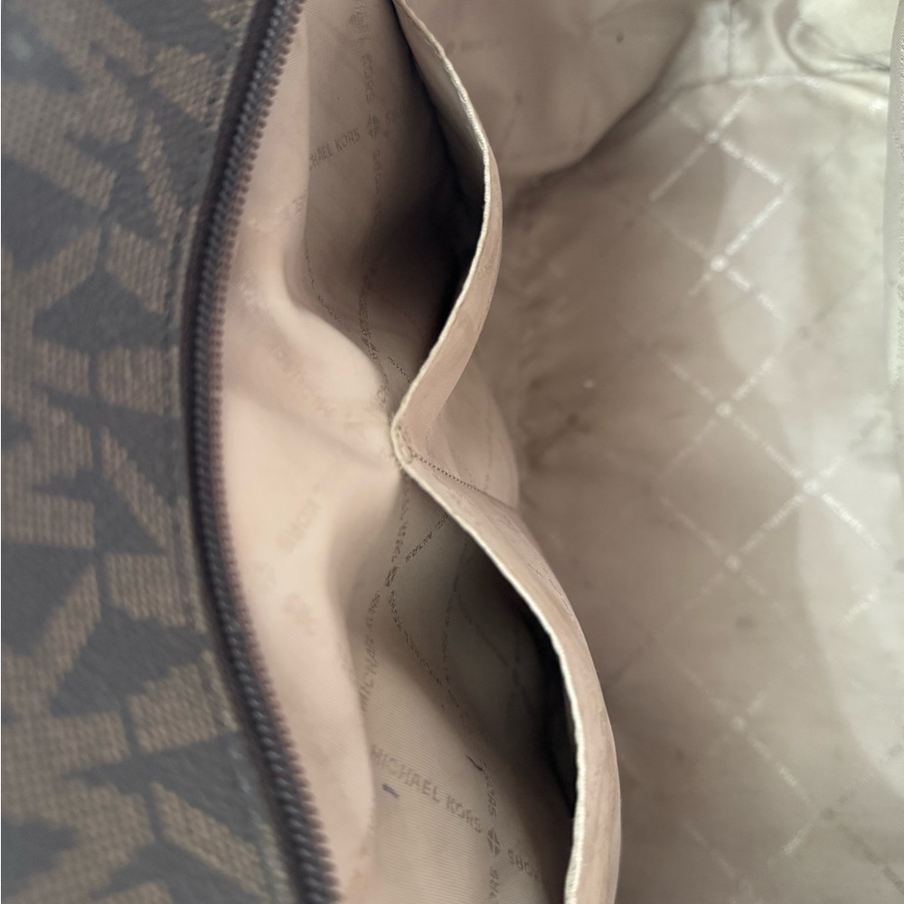 Michael Kors Brown Tote with Gold Accents - Picture 7 of 11